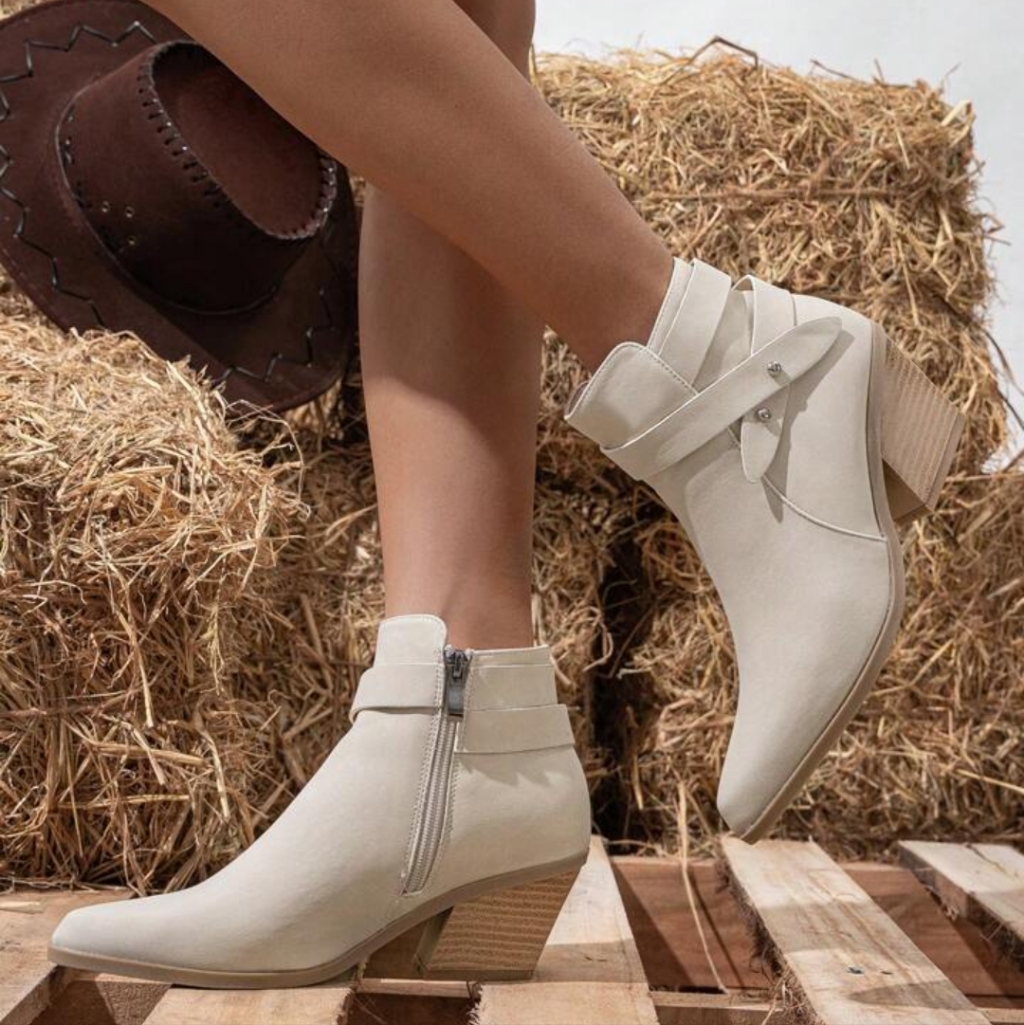 Paul Green Beige Color Suede Leather Ankle Bootie Size5
